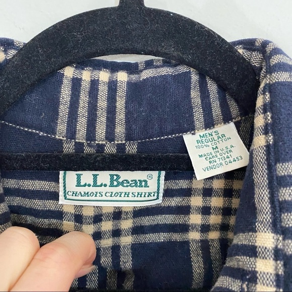 Vintage LL Bean Chamois Cloth Button Down Shirt Plaid Flannel 100% Cotton Med - Picture 4 of 7
